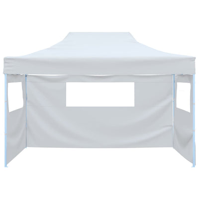 Tenda da festa Vidaxl con 3 pareti laterali pieghevoli 3x4,5 m bianchi