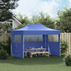 Vidaxl partytent met 3 zijwanden inklapbaar 3x4 m staal blauw