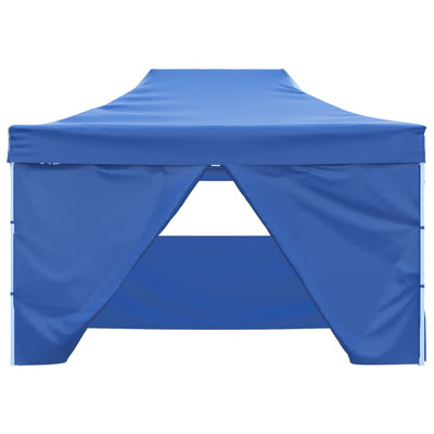 Tenda da festa Vidaxl con 4 pareti laterali pieghevoli 3x4 m in acciaio blu