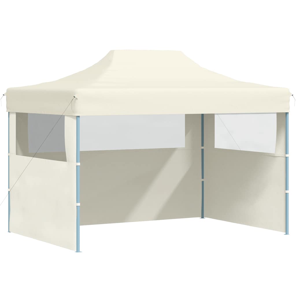 Vidaxl partytent met 3 zijwanden inklapbaar 3x4 m staal crème