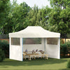 Vidaxl partytent met 3 zijwanden inklapbaar 3x4 m staal crème