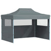 Tenda per feste Vidaxl con 3 pareti laterali crollabili 3x4 m in acciaio antracite