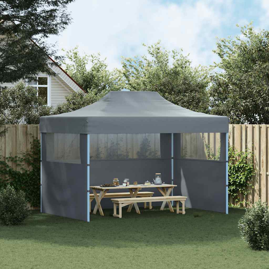 Tenda per feste Vidaxl con 3 pareti laterali crollabili 3x4 m in acciaio antracite