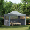 Tenda per feste Vidaxl con 3 pareti laterali crollabili 3x4 m in acciaio antracite