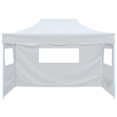 Tenda da festa Vidaxl con 3 pareti laterali pieghevoli 3x4 m in acciaio bianco