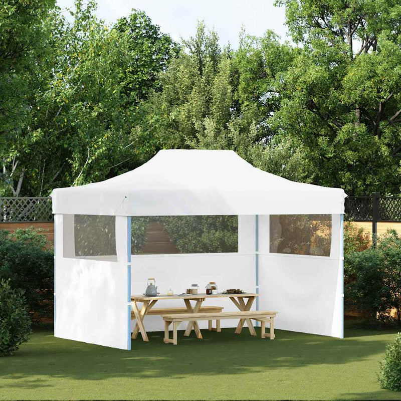 Vidaxl partytent met 3 zijwanden inklapbaar 280x410x315 cm staal wit