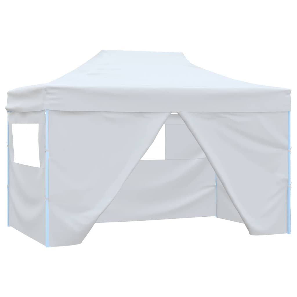 Vidaxl partytent met 4 zijwanden inklapbaar 280x410x315 cm staal wit