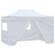 Vidaxl partytent met 4 zijwanden inklapbaar 280x410x315 cm staal wit