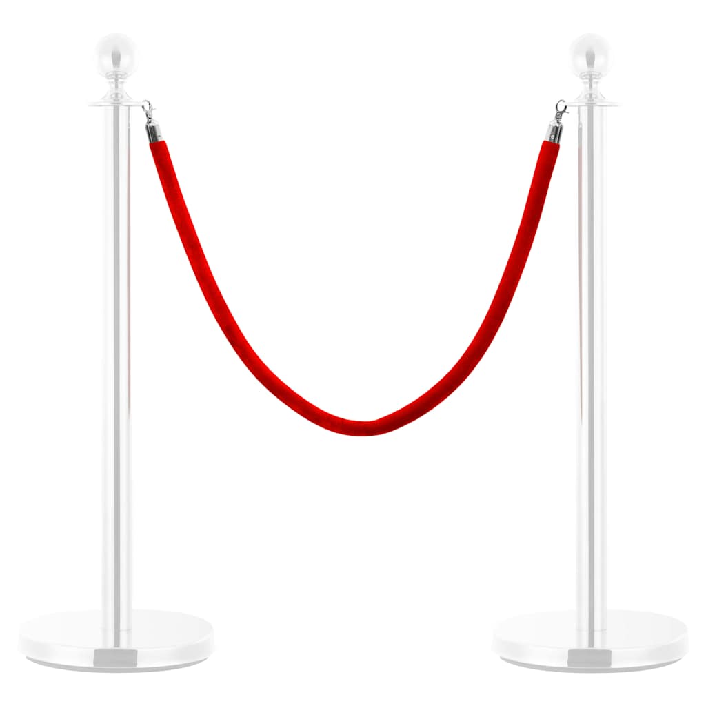 Vidaxl Cord Velvet Velvet Red and Silver Coloded