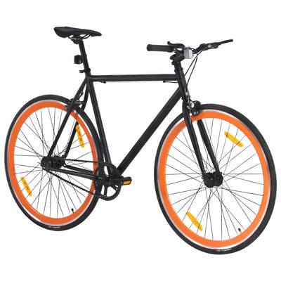 Vidaxl Bicycle con marcia fissa 700 C 51 cm nero e arancione