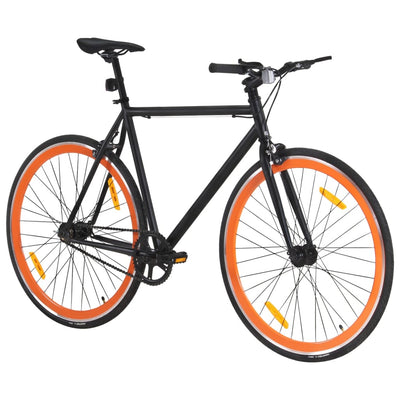 Vidaxl Bicycle con marcia fissa 700 C 59 cm nero e arancione