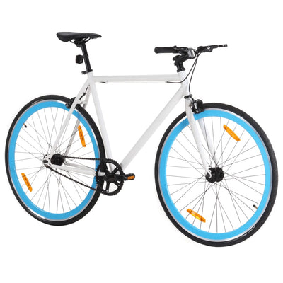 Vidaxl Bicycle con ingranaggio fisso 700 C 51 cm bianco e blu