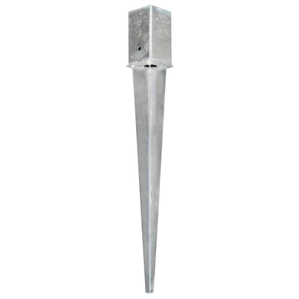 Pins de tierra Vidaxl 12 St 8x8x76 cm de acero galvanizado de color plateado