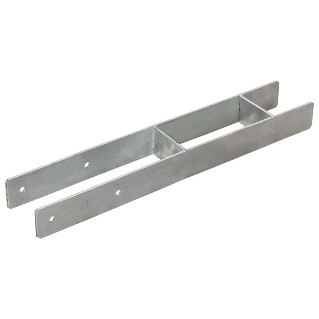 Vidaxx anclajes al suelo 2 uds 9x6x60 cm acero galvanizado color plata