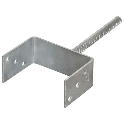 Vidaxl grondankers 6 st 14x6x30 cm gegalvaniseerd staal zilverkleurig