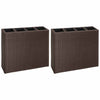 Vidaxl plantenbak verhoogd met 4 potten 2 st poly rattan bruin