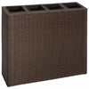 Vidaxl plantenbak verhoogd met 4 potten 2 st poly rattan bruin