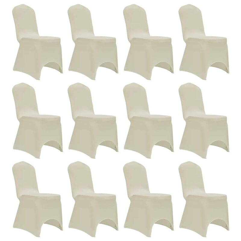 Vidaxl stoelhoezen stretch 12 st crème