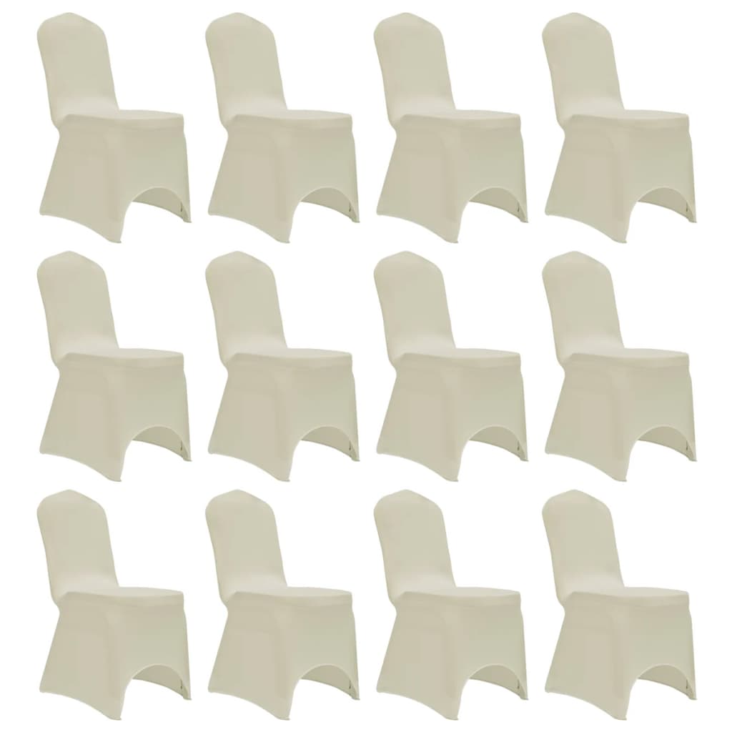 Vidaxl stoelhoezen stretch 12 st crème