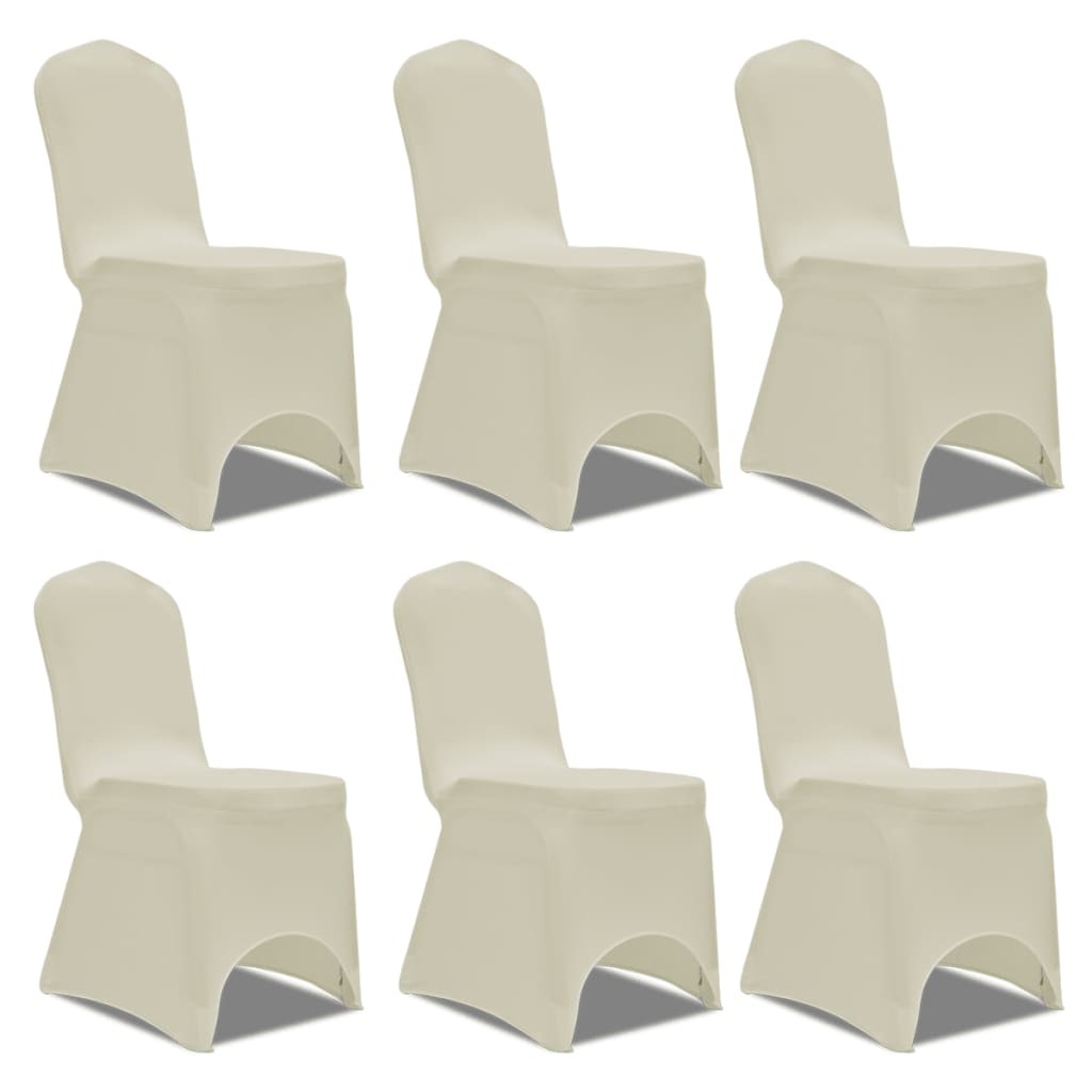 Vidaxl stoelhoezen stretch 12 st crème