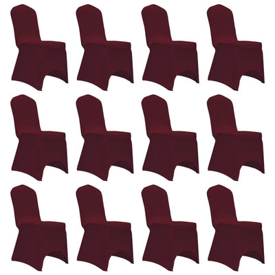 Vidaxl stoelhoezen stretch 12 st bordeauxrood