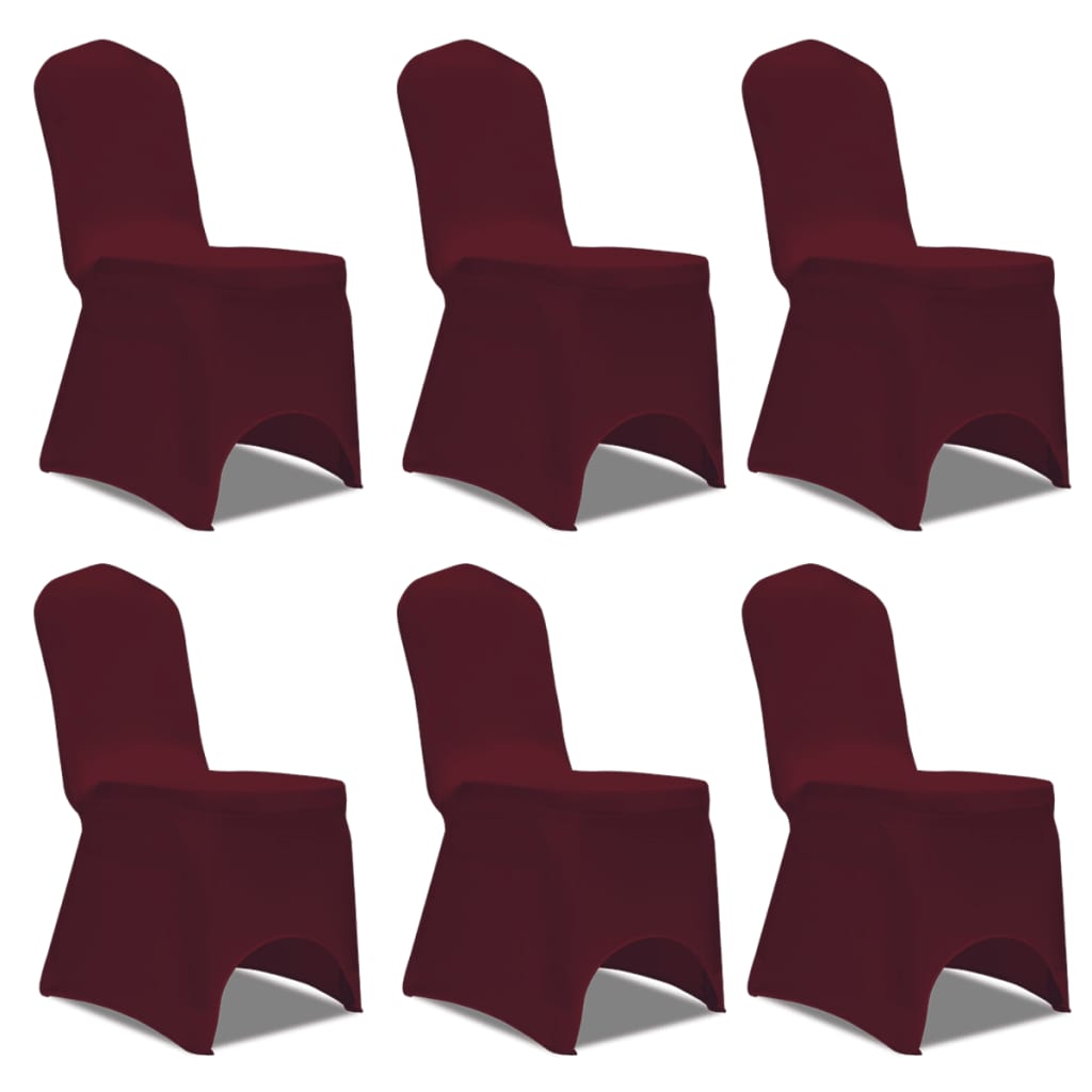 Vidaxl stoelhoezen stretch 12 st bordeauxrood