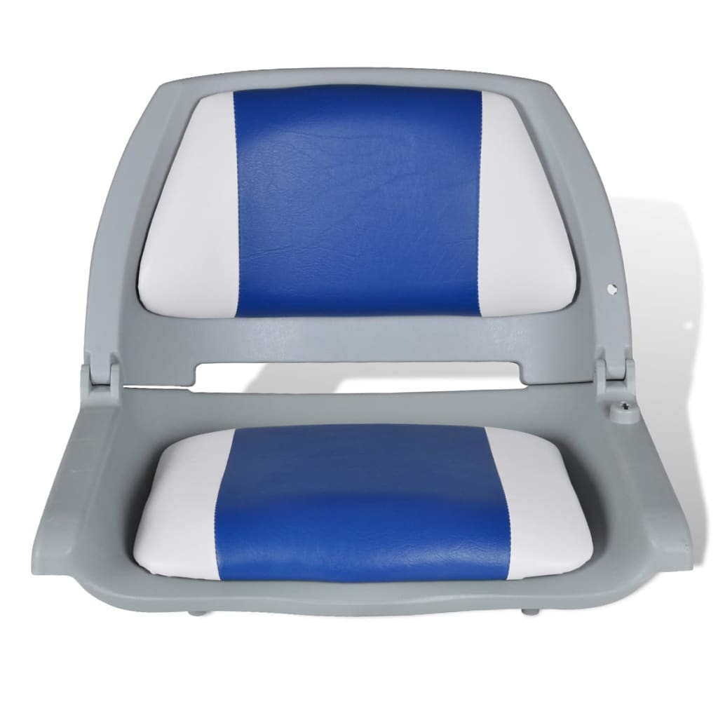 Vidaxl bootstoelen 2 st inklapbare rugleuning 41x51x48 cm blauw wit