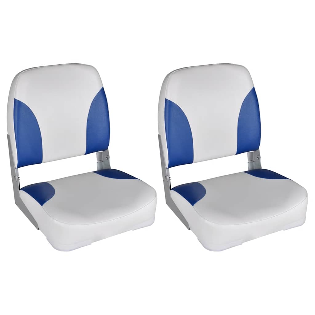 Vidaxl bootstoelen 2 st inklapbare rugleuning 41x36x48 cm blauw wit