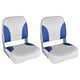Vidaxl bootstoelen 2 st inklapbare rugleuning 41x36x48 cm blauw wit