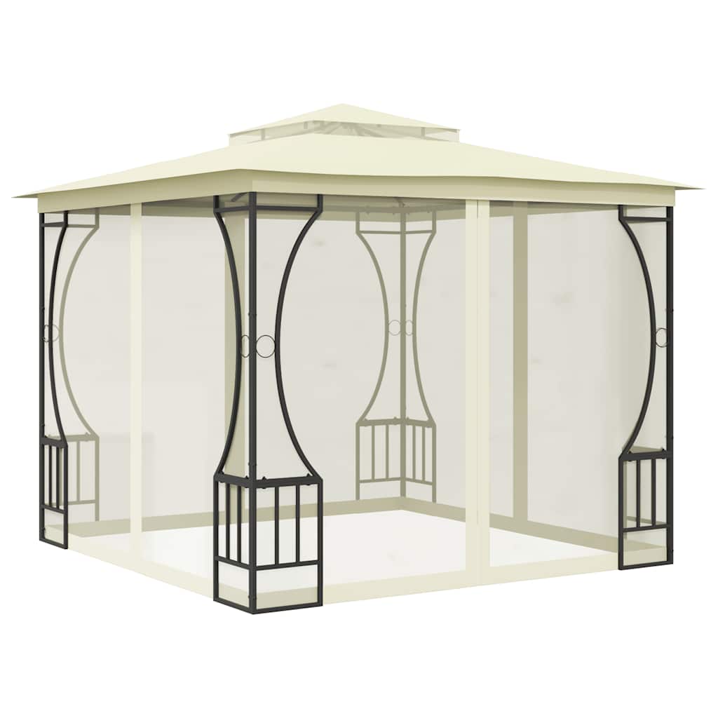 Vidaxl Arbor con reti 300x300x265 cm crema