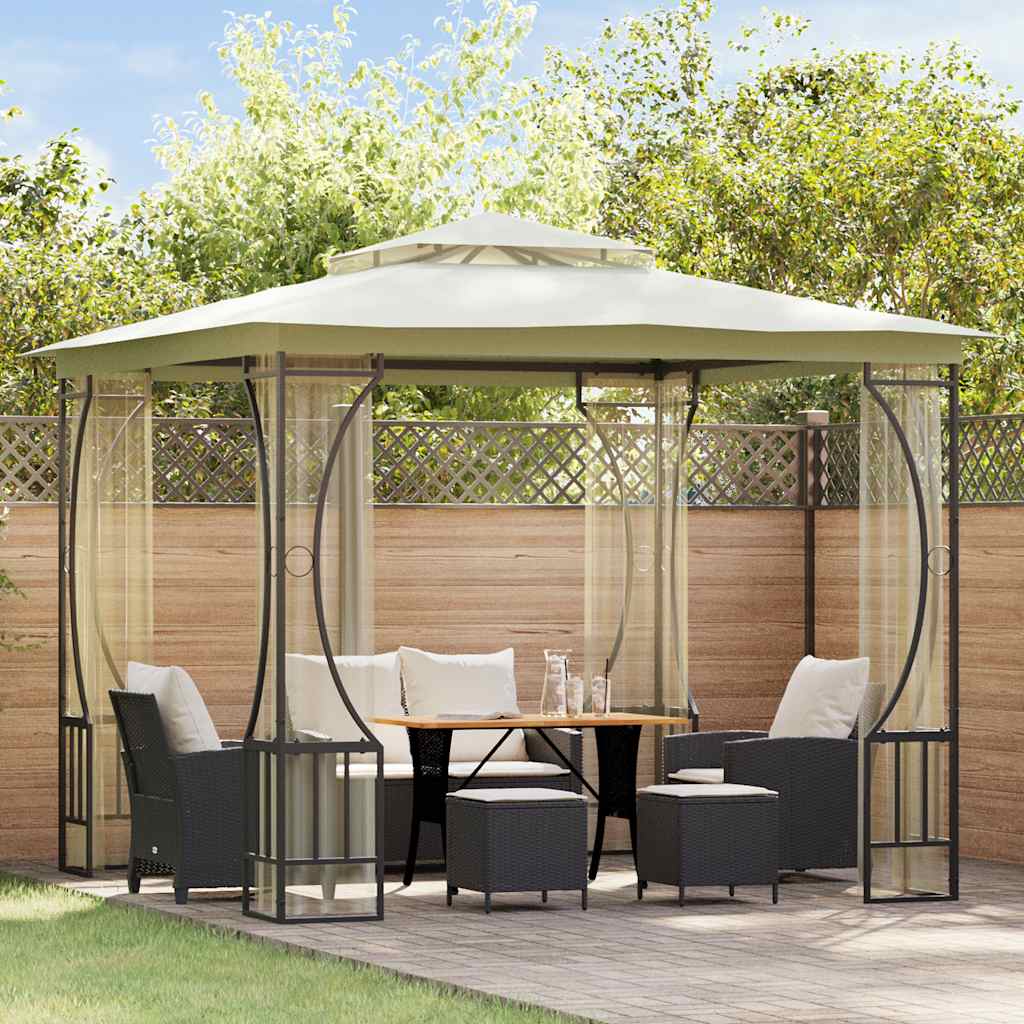 Vidaxl Arbor con reti 300x300x265 cm crema