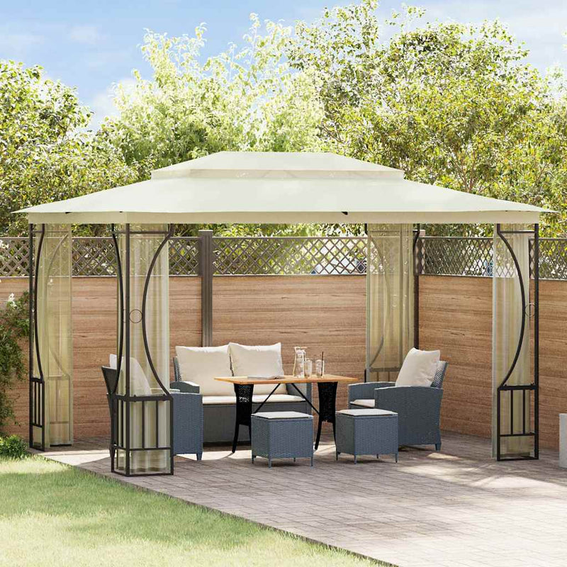 Vidaxl Arbor con reti 300x400x265 cm crema