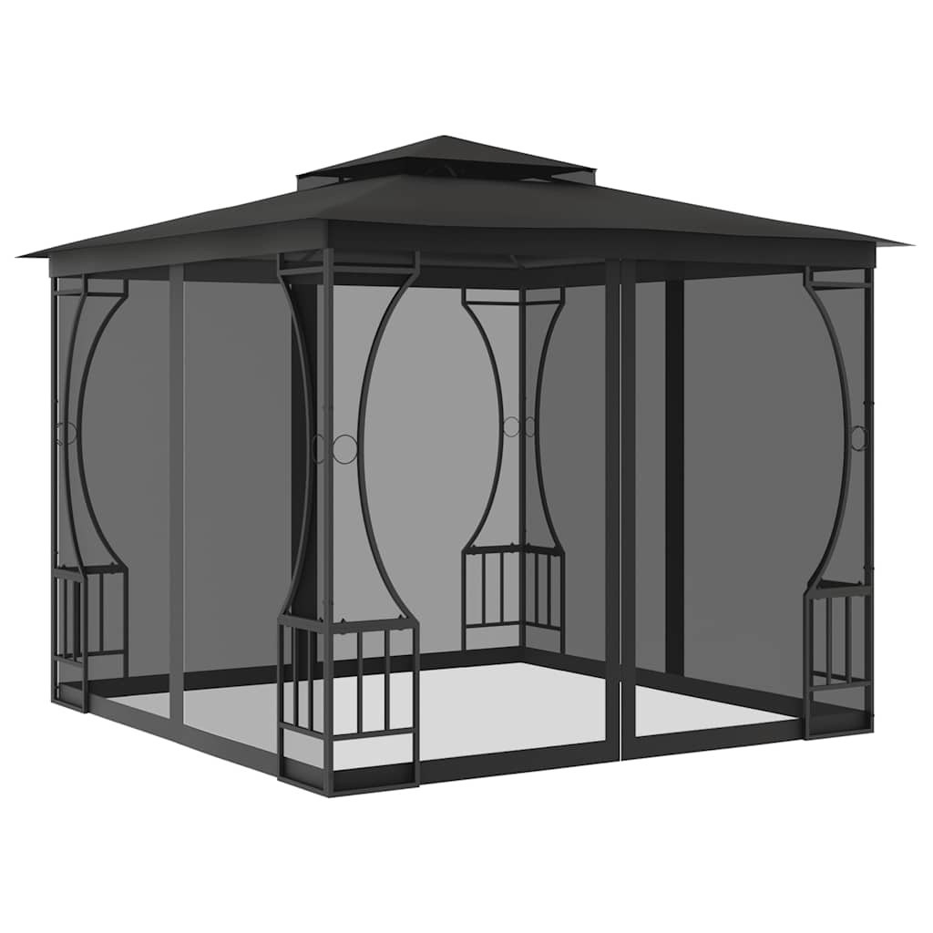Vidaxl Arbor con reti 300x300x265 cm antracite -lorato