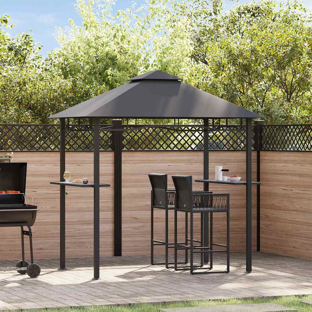 Vidaxl Barbecue Pavilion 240x150x255 cm Antracite in acciaio