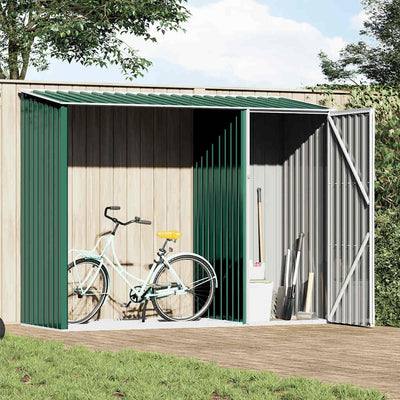 Vidaxl brandhoutschuur 245x98x159 cm gegalvaniseerd staal groen
