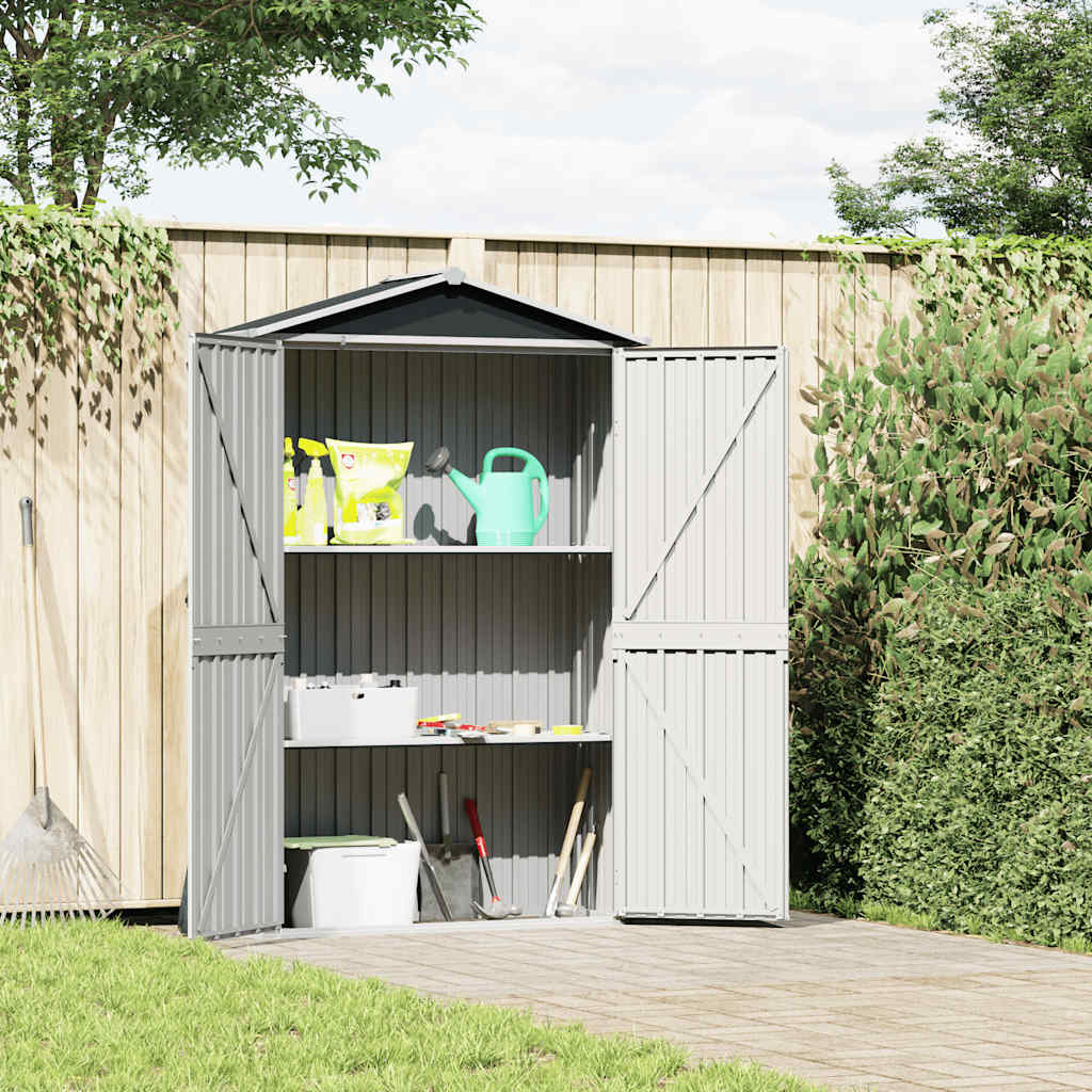 Vidaxl Garden capannone 116x45x175 cm grigio galvanizzato