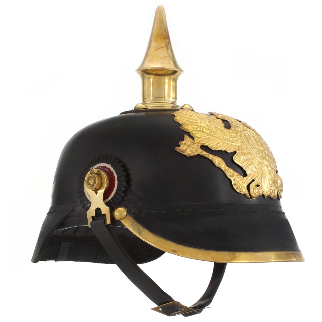 Vidaxl Pickelhaube replica germanica larp acciaio nero