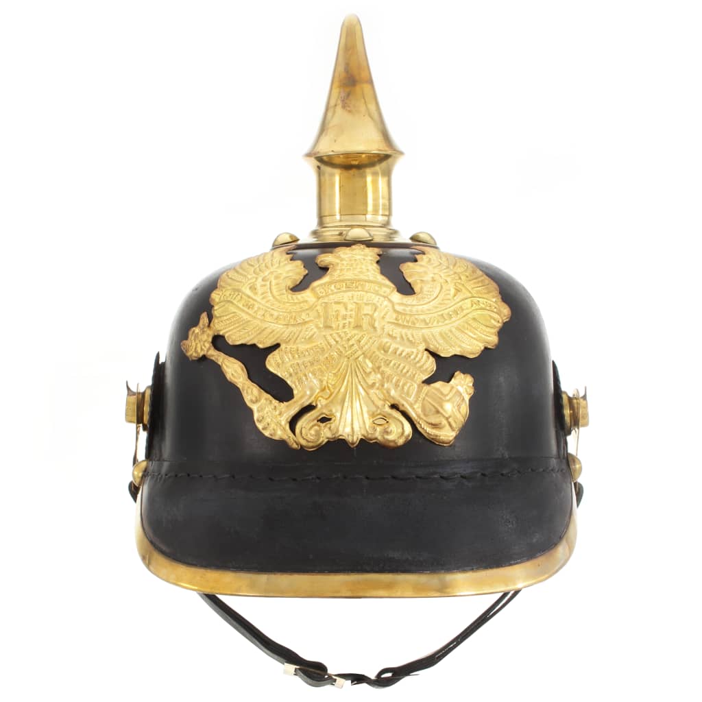 Vidaxl Pickelhaube replica germanica larp acciaio nero