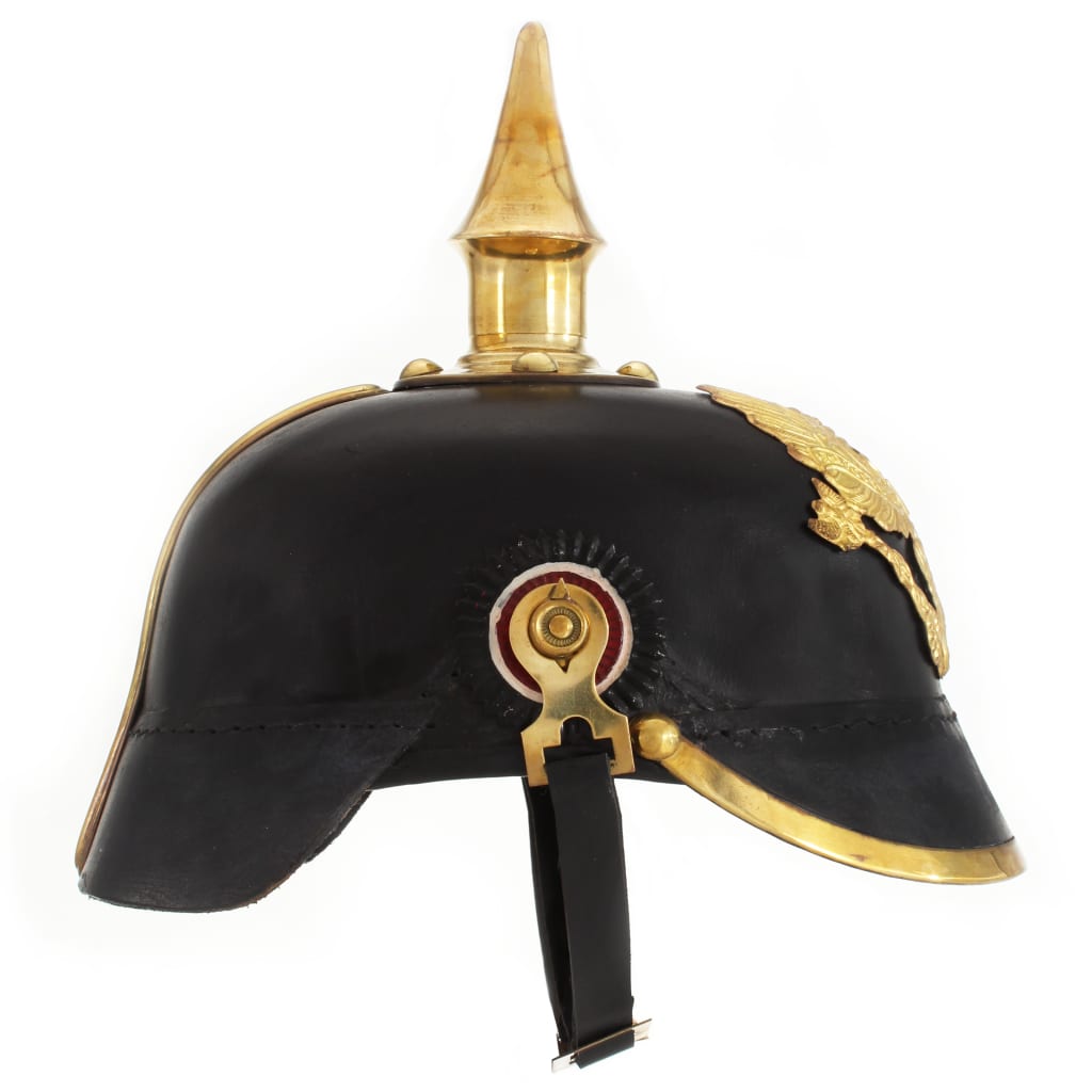 Vidaxl Pickelhaube replica germanica larp acciaio nero