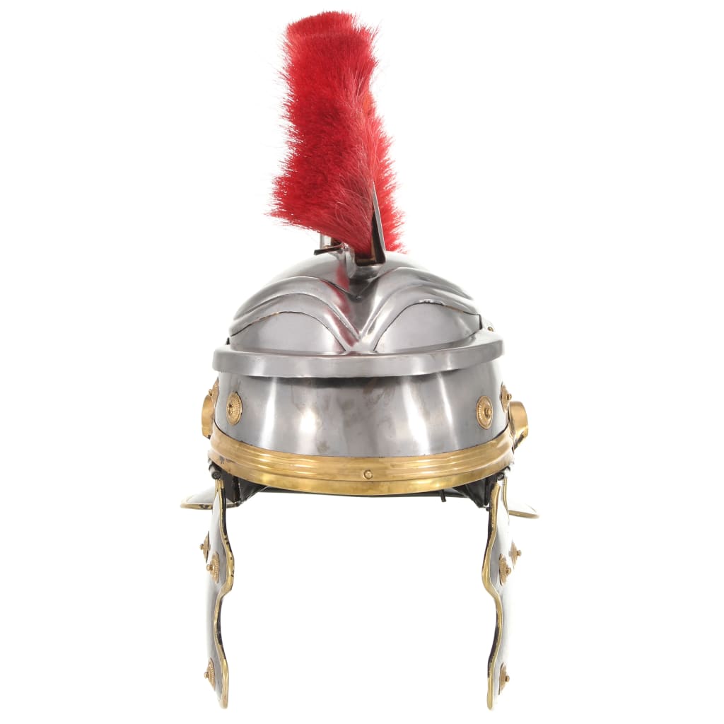 VidaXL elmo da soldato replica romana in acciaio color argento
