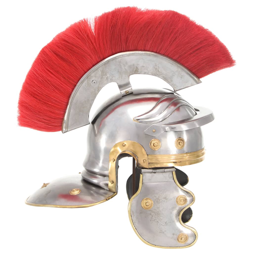 VidaXL elmo da soldato replica romana in acciaio color argento