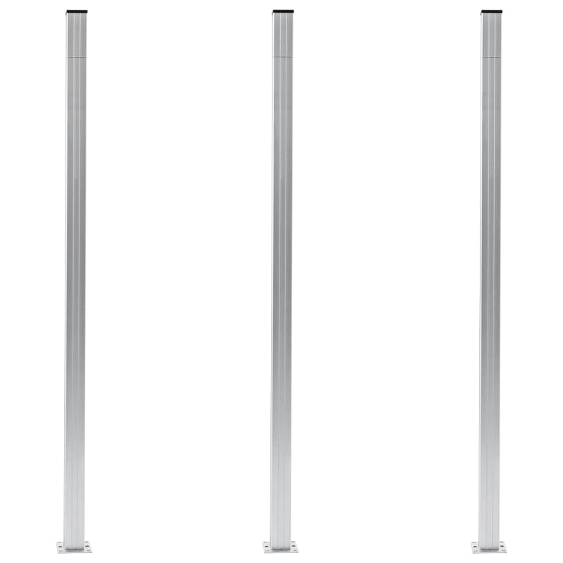 Vidaxl Postes de cerca 3 st 185 cm de aluminio