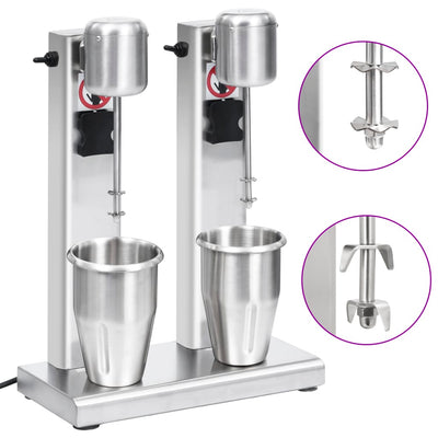 Vidaxl Miellashake Mixer con doppie tazze di acciaio inossidabile 2 L