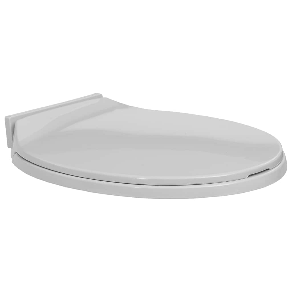 Asiento de inodoro Vidaxl de color suave ovalado gris claro