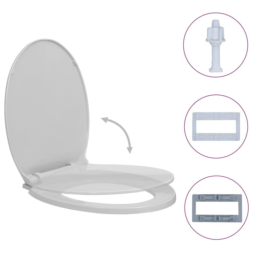 Asiento de inodoro Vidaxl de color suave ovalado gris claro