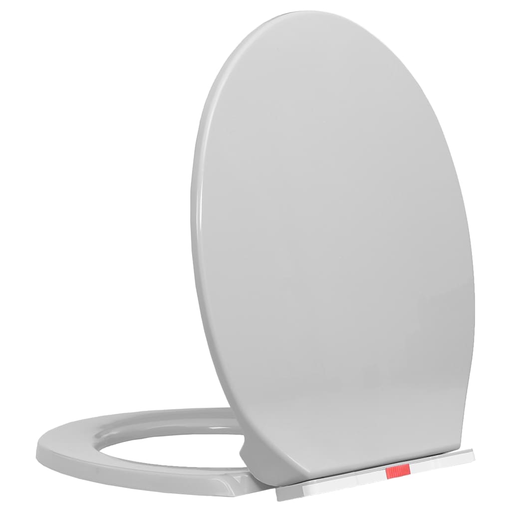 Vidaxl toiletbril soft-close en quick-release ovaal lichtgrijs