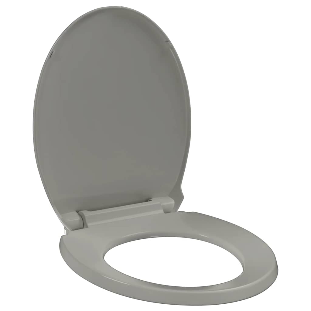 Sedile del toilette Vidaxl Grigio ovale a rilascio rapido