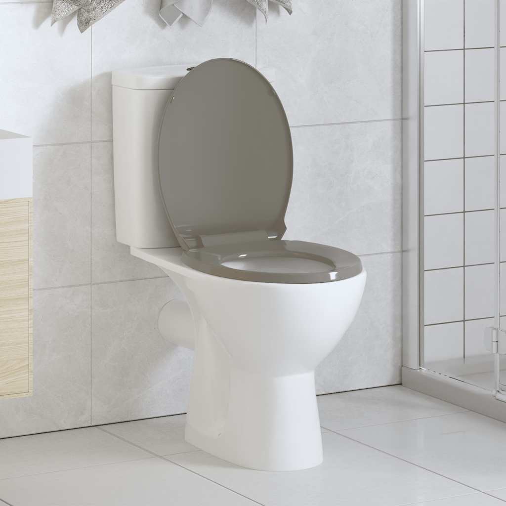 Sedile del toilette Vidaxl Grigio ovale a rilascio rapido