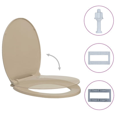 Asiento de inodoro Vidaxl beige ovalado de cierre suave