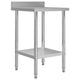 Mesa de trabajo de cocina Vidaxl con pantalla de salpicaduras 60x60x93 cm de acero inoxidable